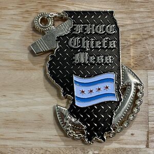 Challenge Coin USN Navy Chiefs Mess CPO Chicago Flag Illinois TSCC Military